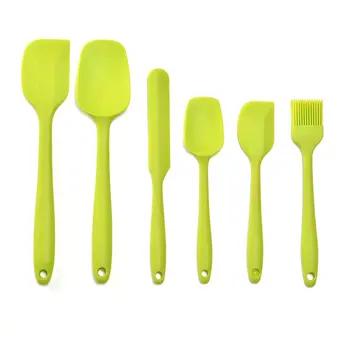 

Silicone Kitchenware Cream Scraper Set 6 Pieces Silicone Baking Tools Spatula Oil Brush Set Spatula Kit