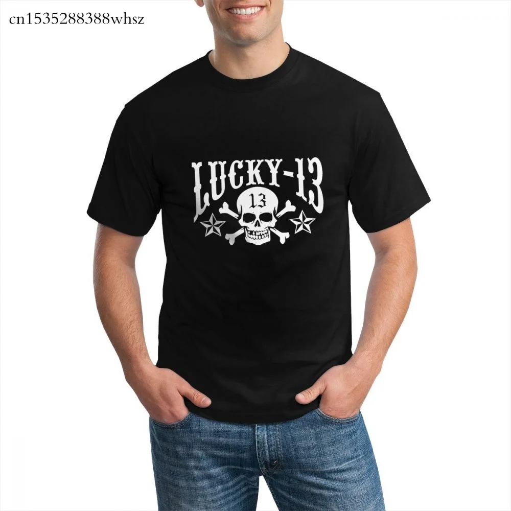 

Lucky 13 Goth Punk Skull Mens graphic t shirt for men 2020