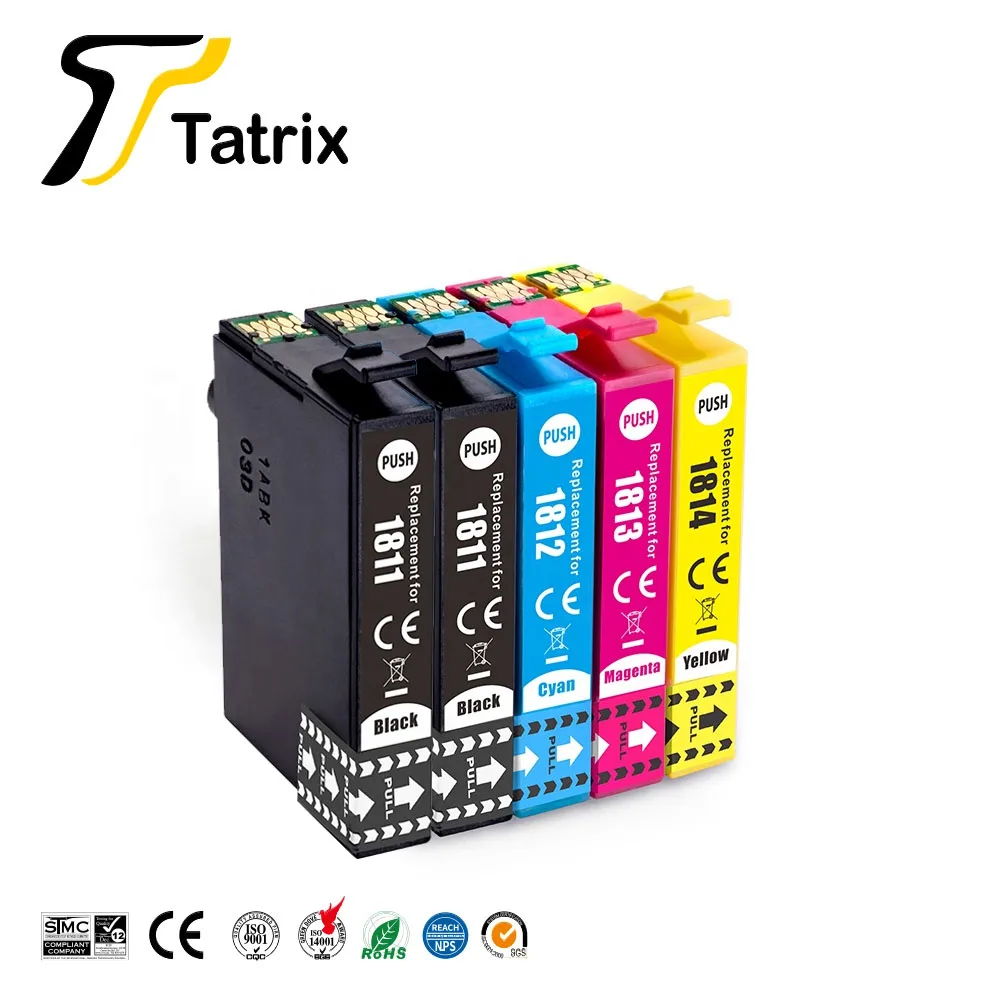 Tatrix Compatible 18XL T1811-T1814 Ink Cartridge for Epson XP205 XP305 XP322 XP315 XP212 XP402 XP30 XP225 XP325 XP422 Printer 