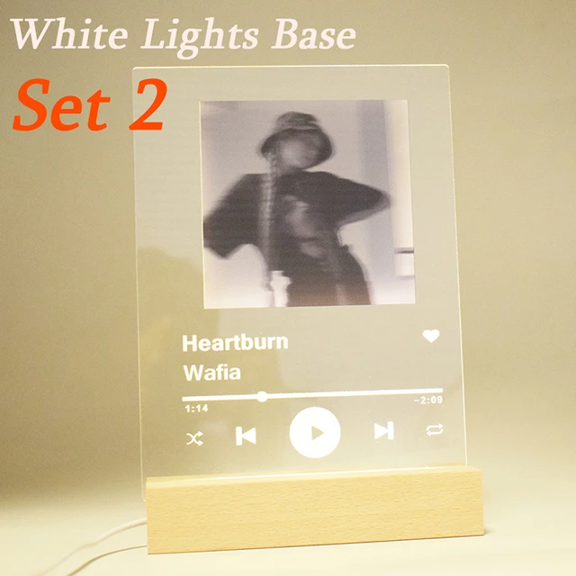 Placa de música personalizada Spotify Canción acrílica con foto cubierta de  álbum de fotos personalizada código escaneable lámpara de luz nocturna –  Yaxa Guatemala