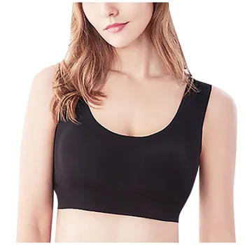 

Summer tank tops Women&Girl 2020 Pure Color Ice Silk Breathable Comfortable Non Marking Seamless Underwear Casual Vest Underwear