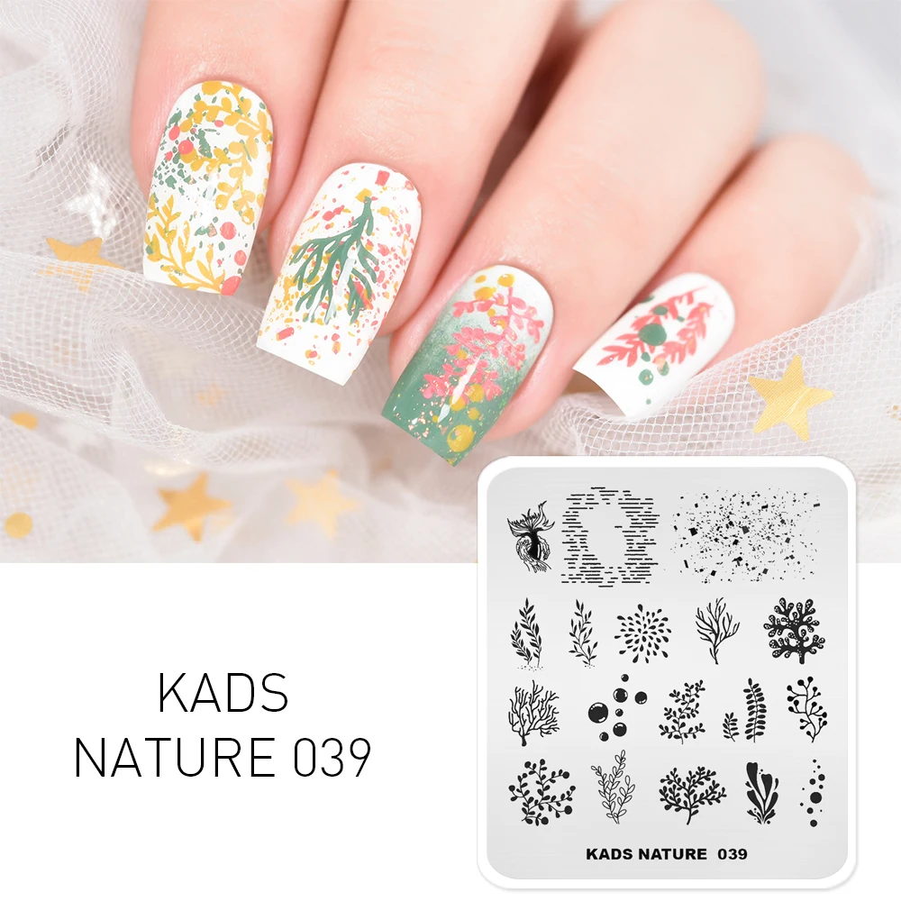 Nail Art Stamp Plate Nature 039 Plant Bubble Pattern Stamping Plate Nail Art Image Stencils for Nail Polish Manicure Print Tools