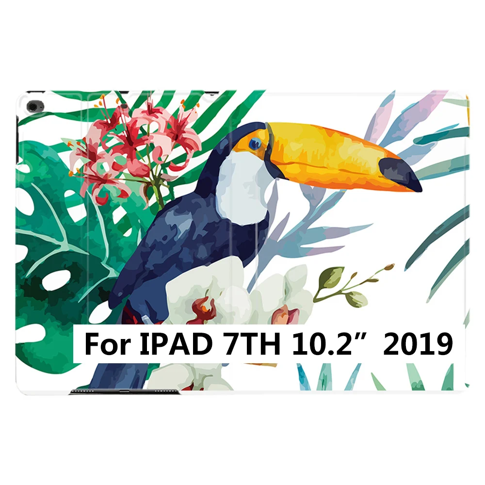 iPad 7th 2019 10.2 Тропический Тукан птица из искусственной кожи Стенд смарт-чехол для Apple iPad Air 1 2 3 9," 5 6 7-го поколения 10,5" PRO Mini 4 5 - Цвет: iPad 7th 2019 10.2
