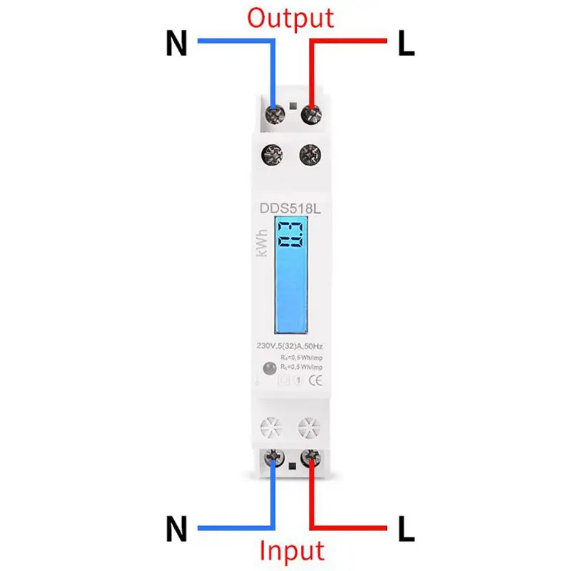 Однофазный ваттметр с ЖК-подсветкой Потребляемая мощность ватт счетчик энергии кВтч AC 5-32A 230 В 50 Гц 110 В 60 Гц Электрический din-рейку