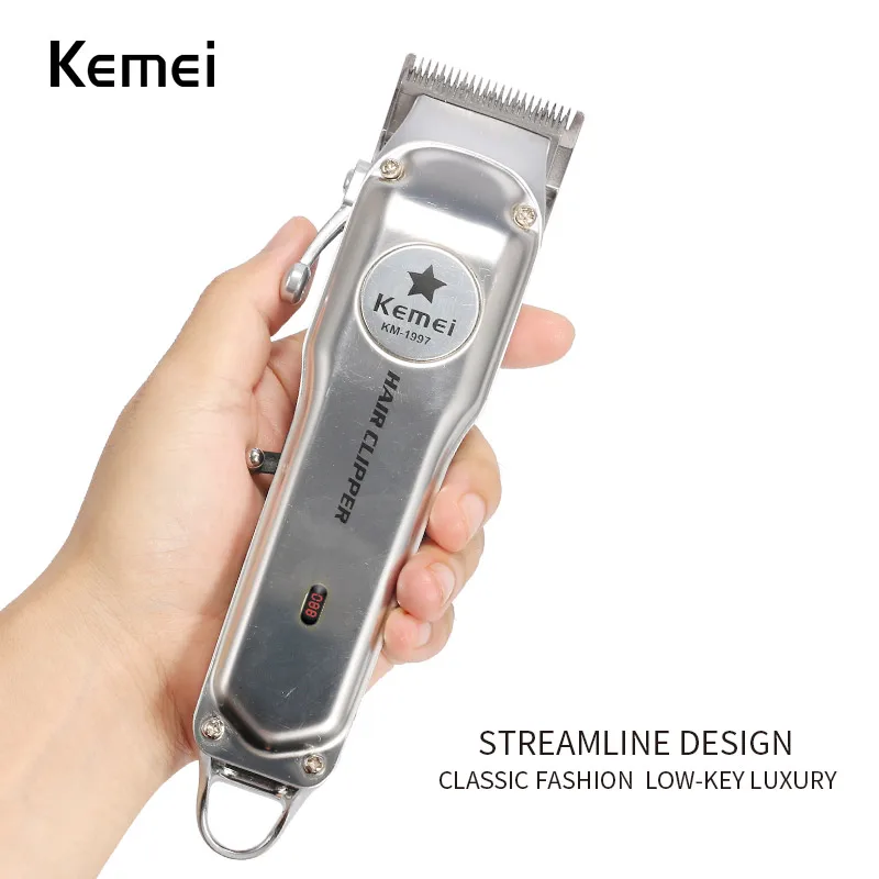 Kemei-1996 Barber Shop Rechargeable Hair Clipper All Metal Electric Hair Trimmer Professional Beard Trimmer Haircut Machine 1997