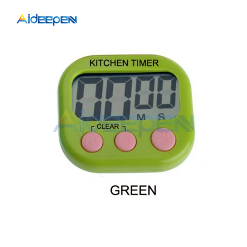 4 цвета магнитная ЖК-дисплей цифровой Кухня таймер обратного счета с сигналиацией с подставкой белый Кухня таймер практическая Пособия по кулинарии таймер, часы-будильник