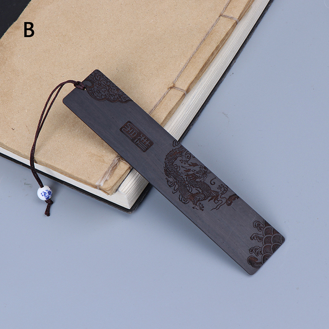 Chinese Style Retro Bookmarks Wood Exquisitely Carved Bookmarks Stationery Supplies