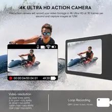 HDMI ЖК-дисплей Спортивная камера SOOCOO F500 4K wifi экшн-Спортивная камера Ультра HD Водонепроницаемая подводная видеокамера DV