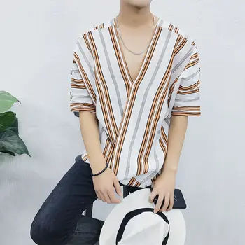 

Men's T shirt 2020 summer new slim five-point sleeve short sleeve T shirt loose leisure personality youth men's wear