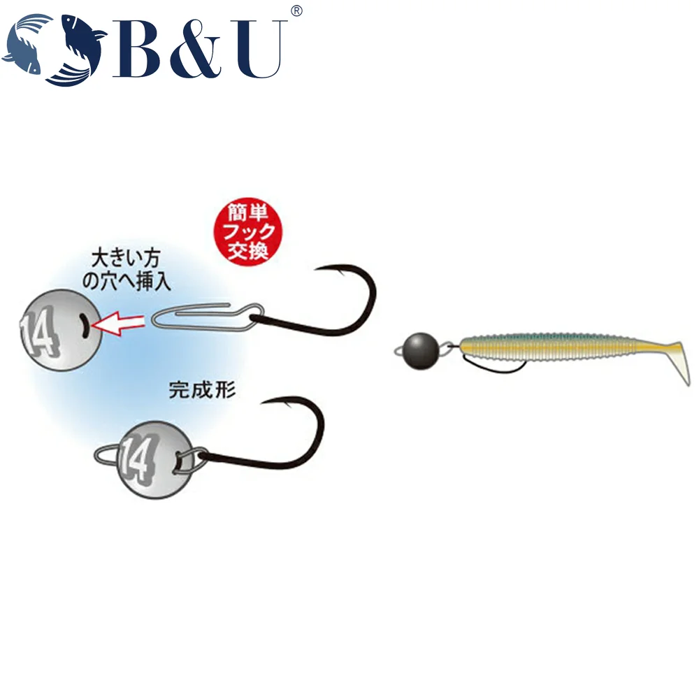 B & U Angeln Cheburashka Gewicht Platinen Angeln Zubehör Schaukel Jig Kopf Kugel Gewichte Weicher Köder Gruppe 2g-12g Haken Verschärft – Detail 10