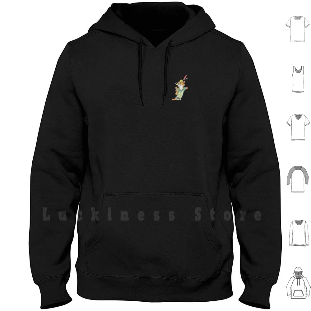 Cartoon Robin Hood Felpe Con Cappuccio Manica Lunga Robin Hood Fox Cartoon Film Bambini Animali Bambini Fun Text Tipografia Pattern