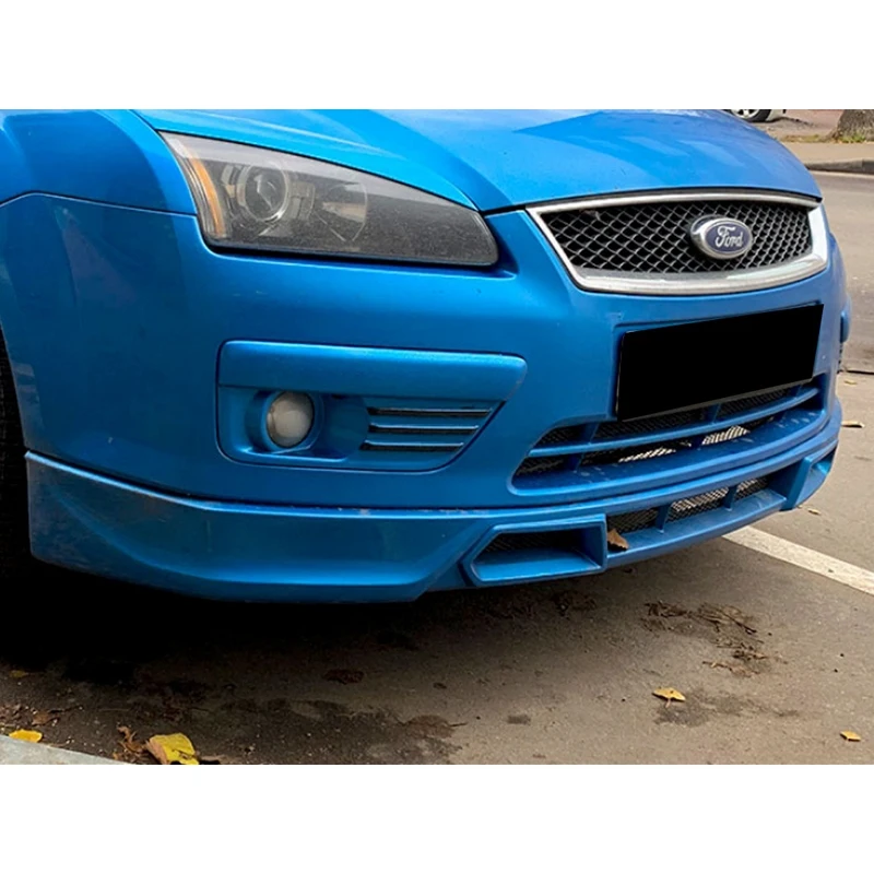 Ford Focus 2 2004-2008 Юбка FT переднего бампера (АБС пластик) ► Фото 3/5