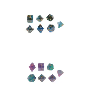 

14 Pieces Durable Plastic Dices Set - Game Polyhedral Solid D&D Dice Set for Role Playing Game (D20 D12 D10 D8 D6 D4)