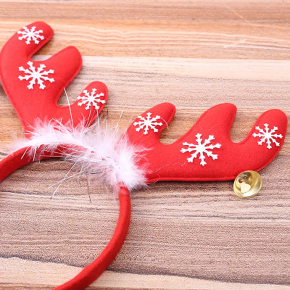 Christmas ladies universal feather bells antlers headbands cute fashion popular style headband loose daily with holiday gifts