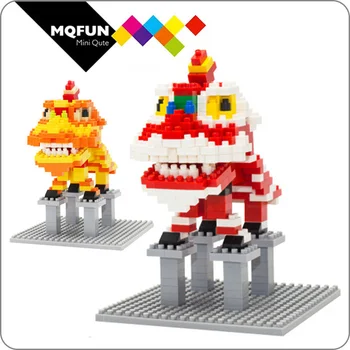 

CKL Kawaii Chinese Traditional Lion dance gift diamond plastic building blocks bricks cartoon animal model educational toy