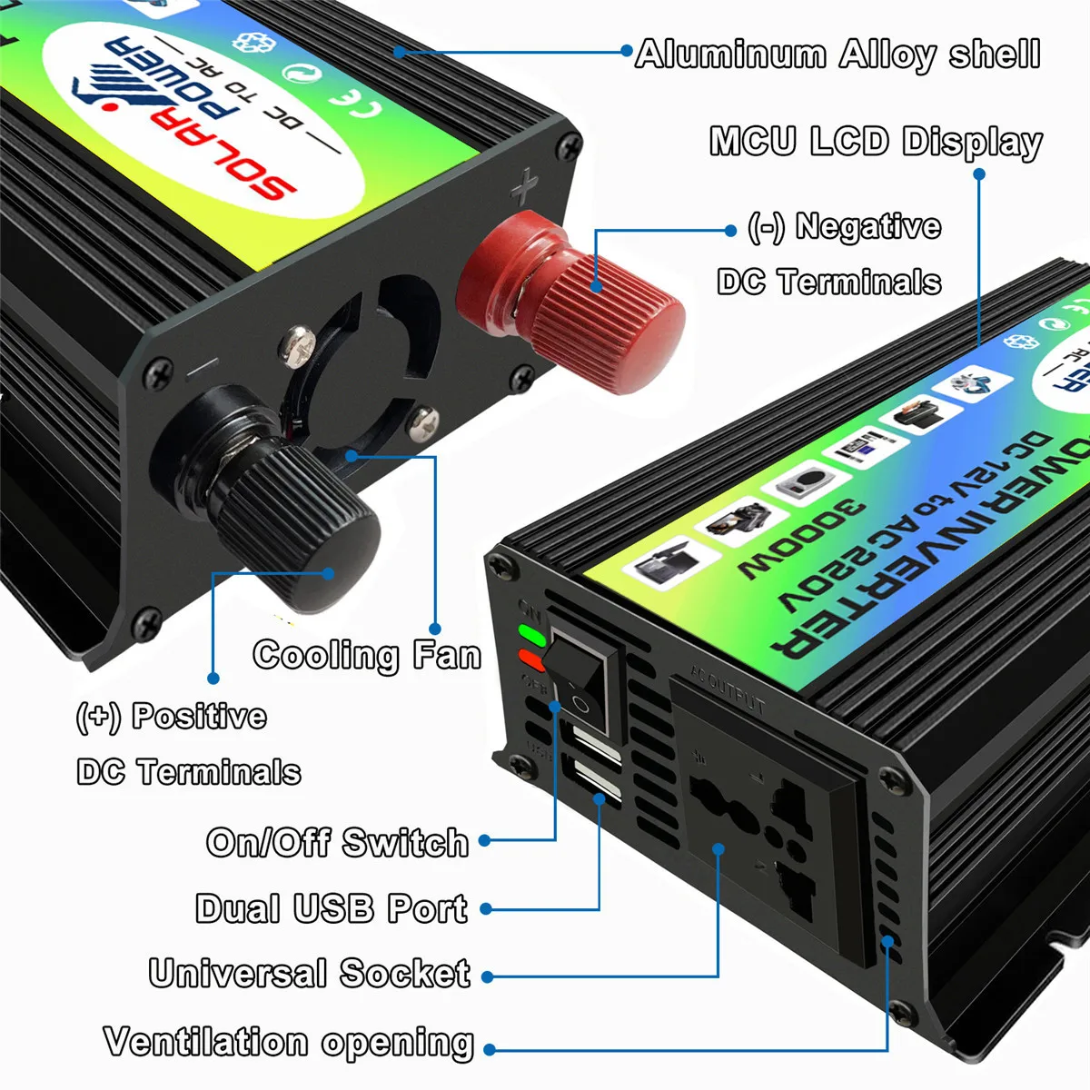 Solar Inverter 3000W Spitzen Spannung Transformator Konverter DC 12V Zu AC 220V Auto Inverter Für Solar Inverter haushaltsgeräte Solar Inverter 3000W Spitzen Spannung Transformator Konverter DC 12V Zu AC 220V Auto Inverter Für Solar Inverter haushaltsgeräte
