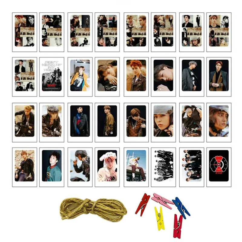 32 шт./компл. k-pop EXO SEVENTEEN два альбома LOMO карты Мода DIY самодельные бумажные фото карты