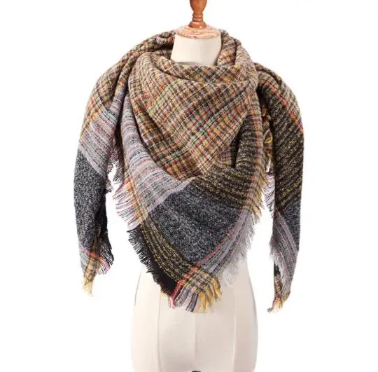 Cheapest New Women's Winter Triangle Scarf Plaid Warm Cashmere Scarves Female Shawls Pashmina Lady Bandana Wraps Blanket |