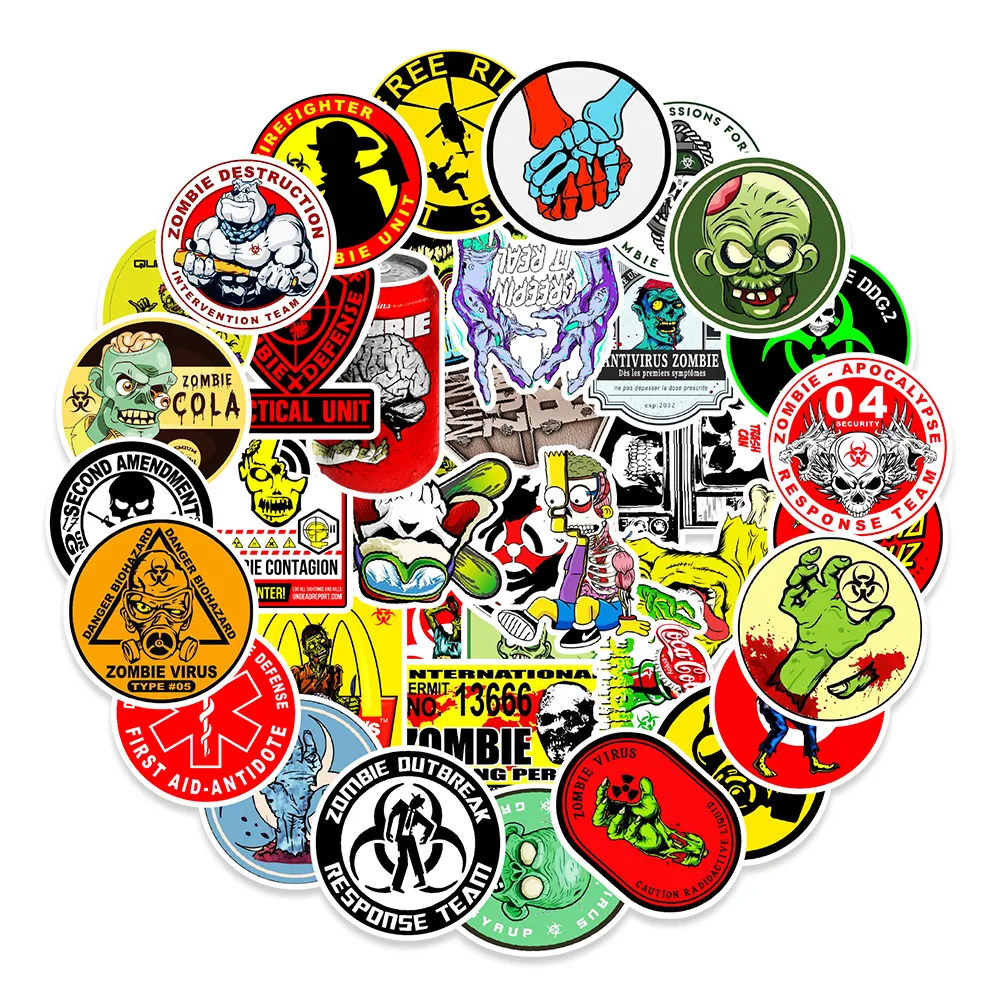 Рисунок 3 - наклейки с рисунком зомби