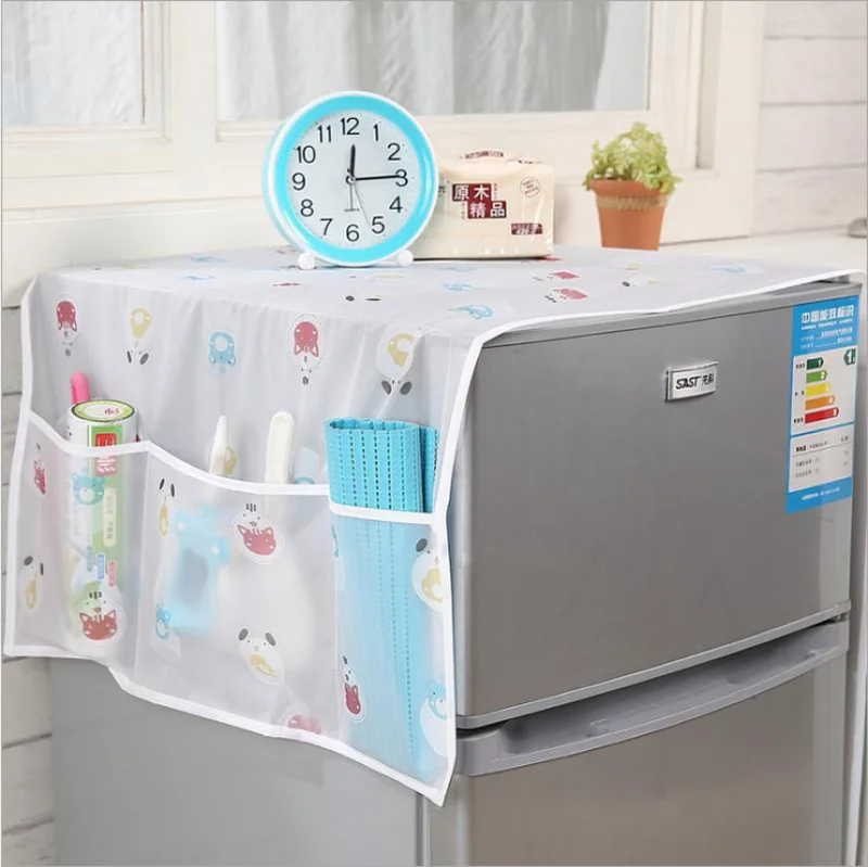

Printing Waterproof Refrigerator Dust Cover Multi-function Cover Towel Finishing Storage Bag Single and Double Door Refrigerator