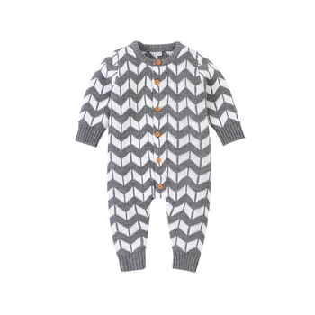 

Newborn Baby Knitted Rompers Fashion Stripes Toddler Kids Girls Overalls Spring Long Sleeve Infantil Boys Pajamas Child Costumes