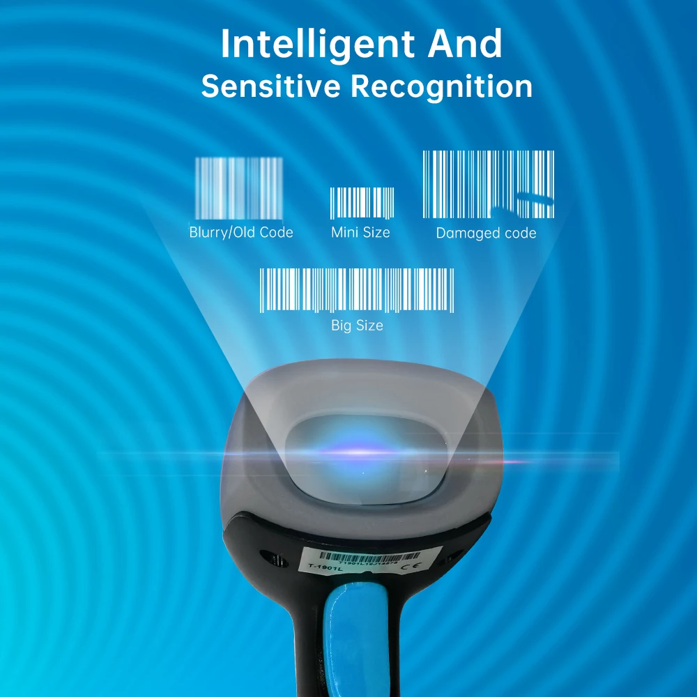 USB Wired CCD 2.4G Bluetooth Barcode Scanner Automatic Sensing Scanning 1D 2D QR Bar Code Reader for Mobile payment