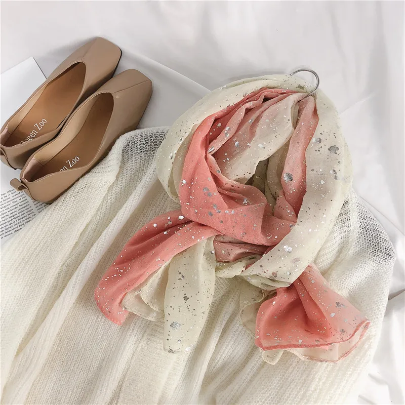 Foulard femme роскошный бренд градиентный шарф женский осенне весенний японский стиль