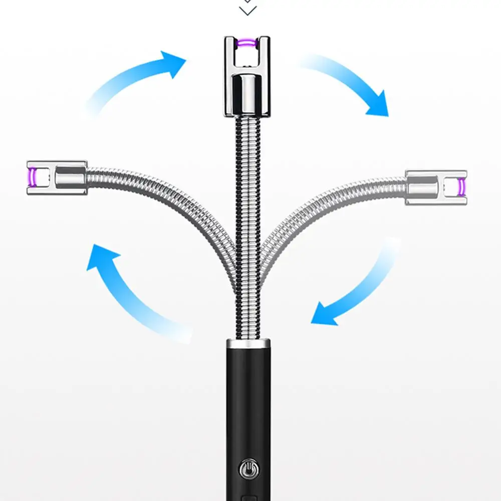 USB перезаряжаемая электрическая дуговая зажигалка, новая свеча с защитным переключателем, походный гриль, барбекю 360, гибкая горлышко-Бонусная открывалка для бутылок