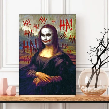 

Wall Art Modular Mona Lisa Canvas Home Decor Street Graffiti Pictures Vintage HD Printed Joker Painting No Frame For Living Room