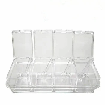 

4X Seasoning Rack Spice Box Storage Container Condiment Jar Kitchen Tool 1 set * seasoning storage boxes 4* spoons