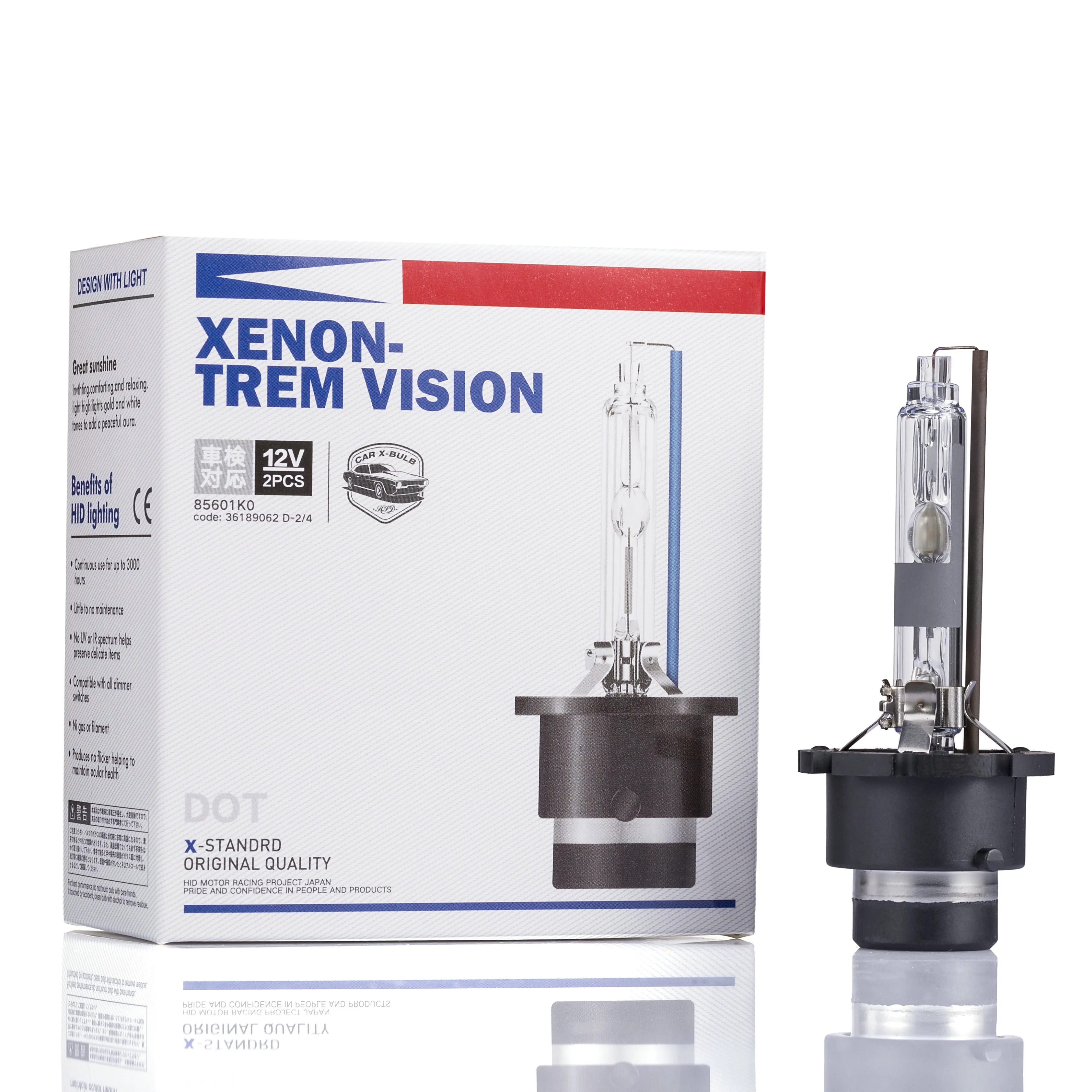 Bombilla de Xenón HID para coche, lámpara antiniebla de Faro, 12V, 35W, 3000K, 4300K, 6000K, 8000K, 10000K, D2S, D2R, D4S, D4R, un par