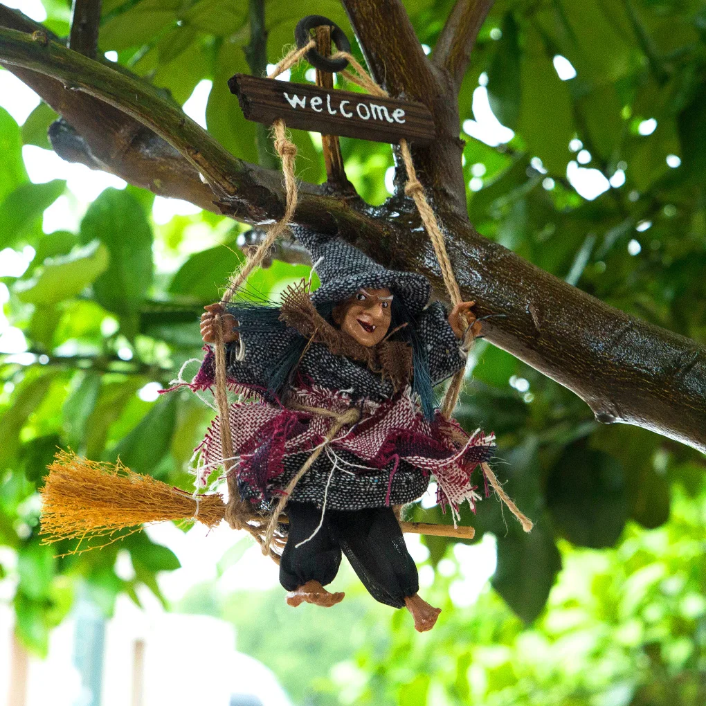 FenKicyen Halloween Ghost Witch Doll Horror Scary Hanging Decoration Ghost Flying Witch Pendant Halloween DIY Party Ornaments