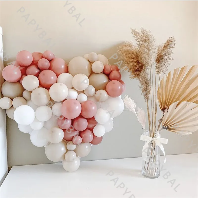 

67Pcs Retro Powder Latex Balloon Set Heart Arch Garland Balloons Kit Baby Shower Decoration Wedding Birthday Globos Supplies