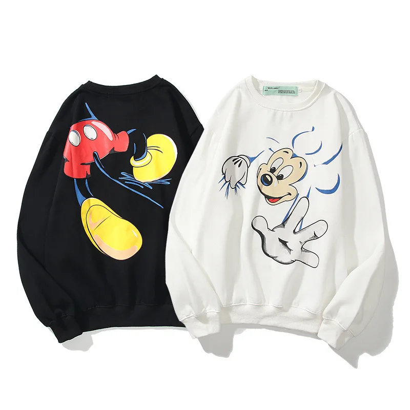 

2020OW Tide brand Harajuku cartoon Mickey net red loose lazy wind men and women couple round neck sweater