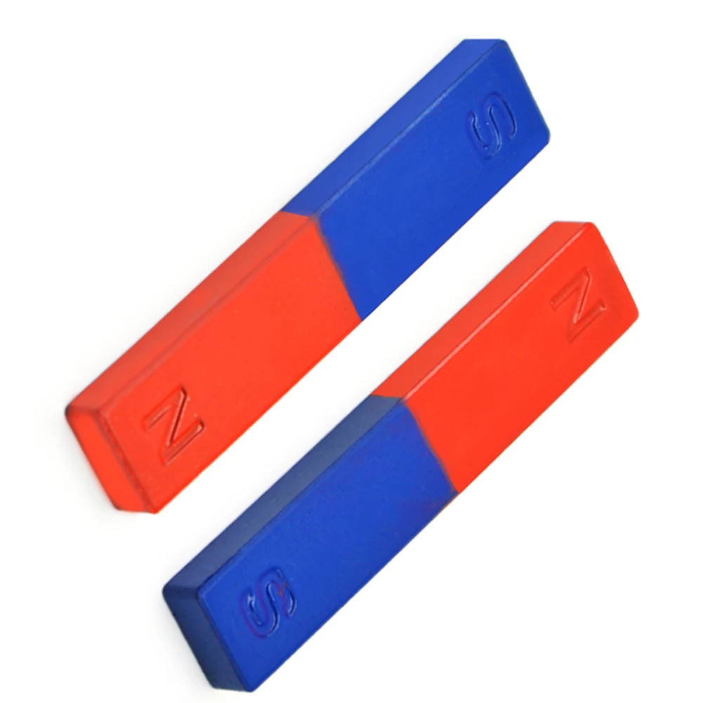  2Pcs/Set Physics Experiment Pole Teaching Tool Red Blue Painted N/S Magnetic Bar Kids Children Stud - 10000055565650