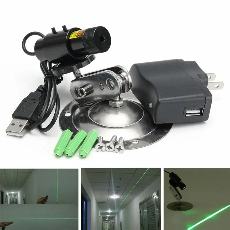

532nm 50mW Green L aser Line Module Locator For Cutting Machine + Adapter & Mount Industrial Woodworking Stone
