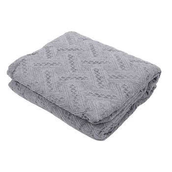 

1 Piece Gray Anti-Skidding Sofa Cover Modern American Style Cotton Knit Geometric Cover Tassel Sofa Bed Cover Living Room Combin
