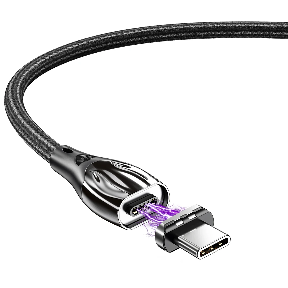 Магнитный кабель Essager 5A usb type-C для быстрой зарядки, магнитный кабель type-C для huawei P30 P20 mate 30 20 Xiaomi Mi кабель usbc - Цвет: Black