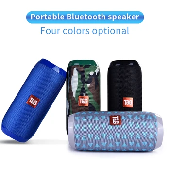 

TG Bluetooth Speaker Wireless Mini Column 3D Outdoor Loudspeaker Stereo Music Surround Support FM TFCard Bass Box Waterproof