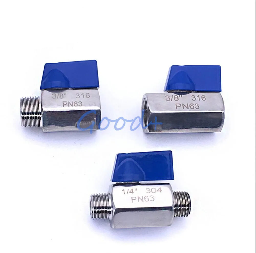 

Мини шаровой кран из нержавеющей стали SS304 316 1/8 1/4 3/8 1/2 1 BSP Женский Мужской пивные аппаратные средства 2 ходовой шаровой кран