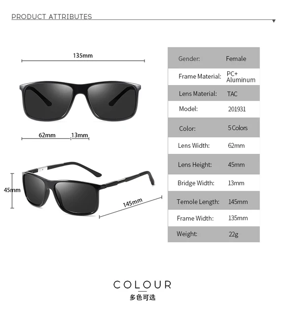 HD Polarized Sunglasses for Men Women Luxury Designer Square Retro Aluminum Frame Driving Sun Glasses Uv Protection 4