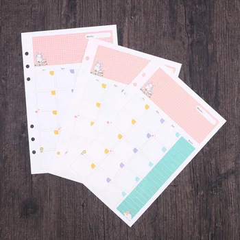 

2pcs Filler Paper 6 Holes Colorful Loose Leaf A5 Size Planner Paper Refills for Diary Book Planner Notepad
