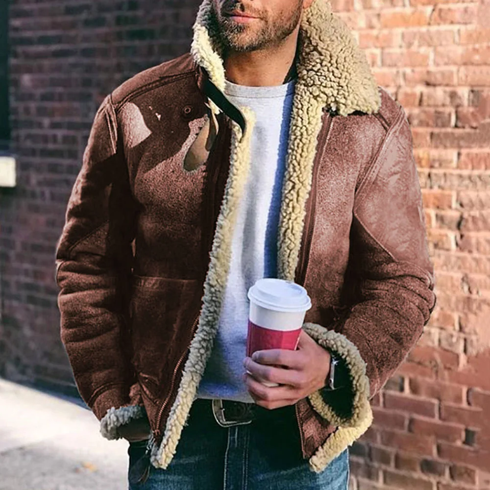 

Punk Teddy Coat Men Jacket Warm Winter Autumn Lazy Fleece Bomber Plus Size Jackets Coats Waterproof 2019 Casual Outwear Big Size