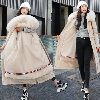 

2020 new style women's detachable long thick cotton padded jacket