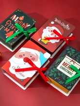 

4Pcs Christmas Candy Boxes Book Shape Bags Cake Boxes and Packaging Christmas Santa Claus Gift Navidad Xmas Party Decorations