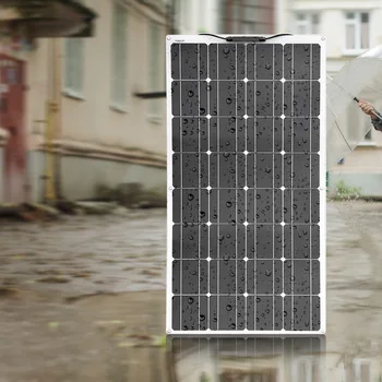 

100W Solar Panel 16V 6.25A Flexible smooth PET plate 32 CELLS Monocrystalline silicon for travel camping pv RV car boat hiking