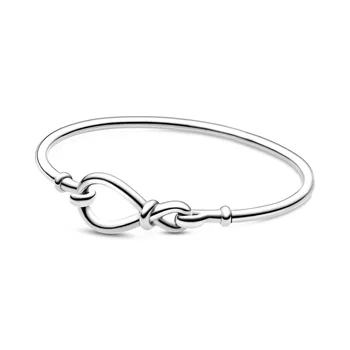 

925 Sterling Silver Charms Basic Bracelets With Infinity Knot Crystal Bracelet For Women Party Wedding Jewelry