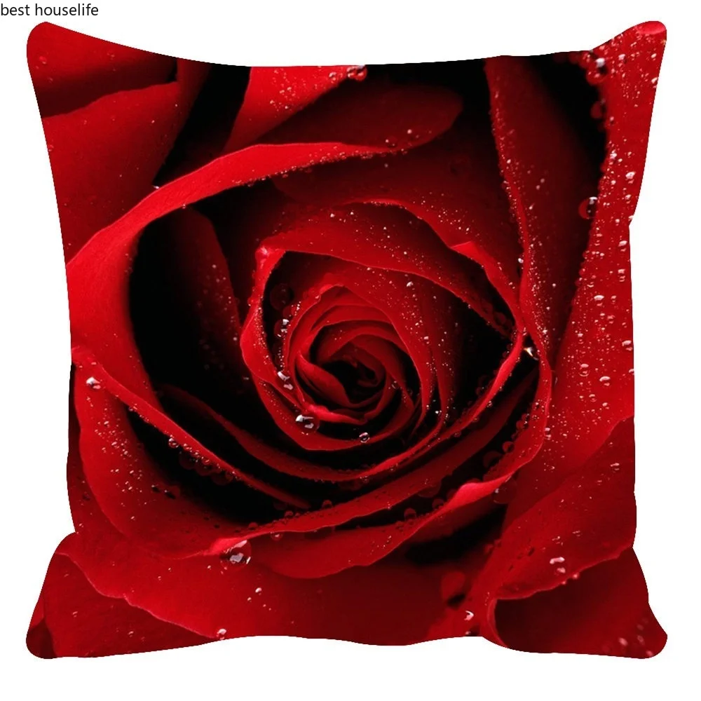 Romantic Rose Pillow cases Throw Pillow Covers Polyester Pillowcases