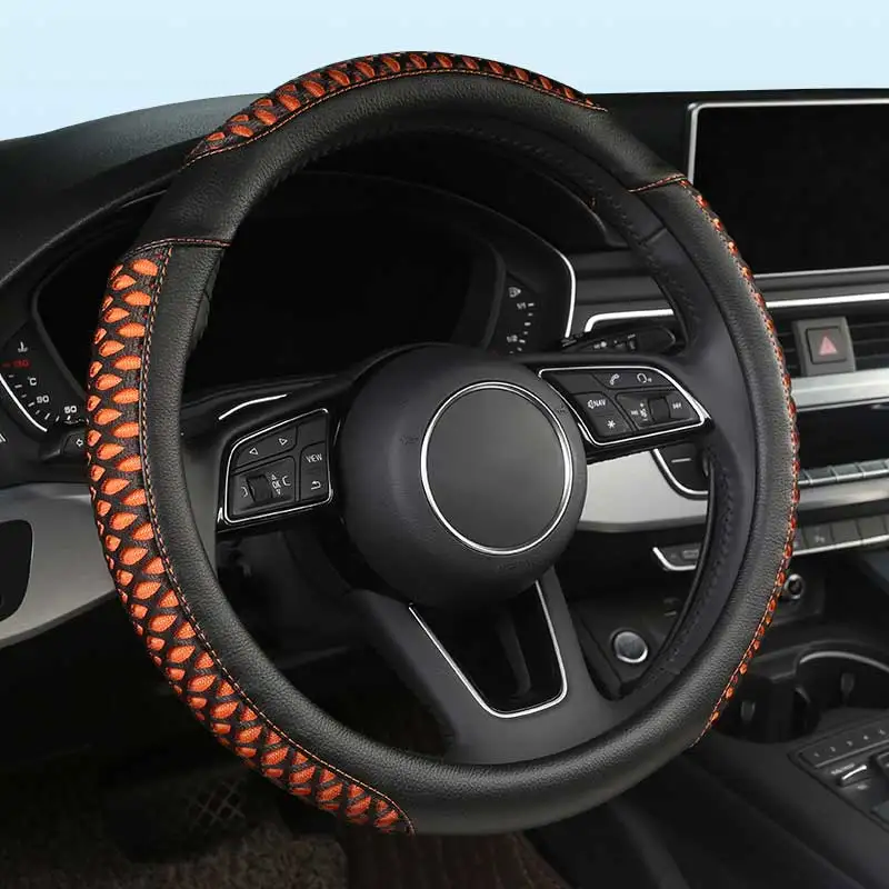 Универсальные чехлы на руль автомобиля модный спортивный стиль для land rover freelander 2 range rover 2 3 sport x9 evoque reveri 3 - Название цвета: Black Orange