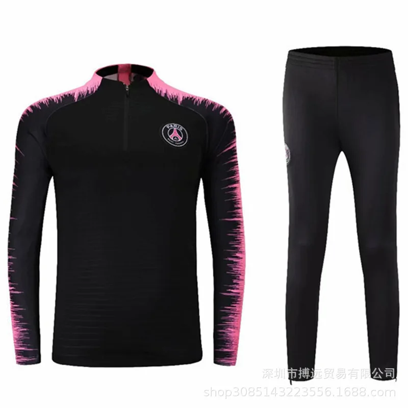 

Autumn & Winter Paris Football Long Sleeve Training Suit Set Uniform Sports Set Adult CHILDREN'S Garment Customizable Wholesale